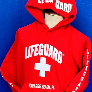 Red Colored, Kid sized sweater with bold white lettering