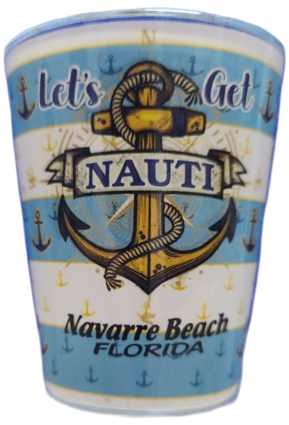 "Lets Get Nauti" Nautical Themed Glassware