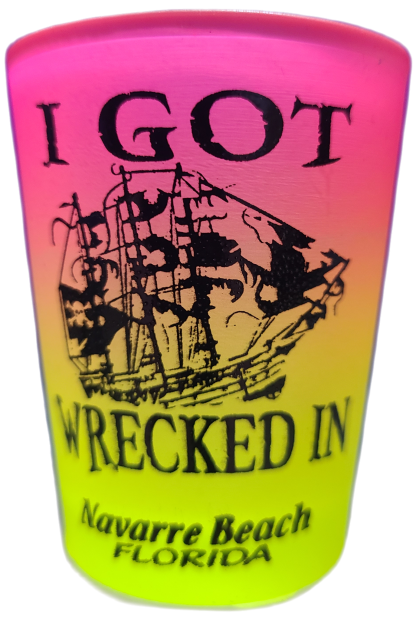 "I Got Wrecked In Navarre Beach" Glassware