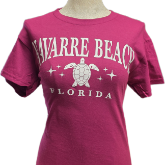 Navarre Beach Souvenir T-Shirt - Berry - Turtle