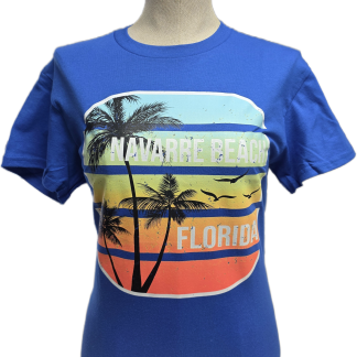 Navarre Beach Souvenir T-Shirt - Royal - Triple Palms