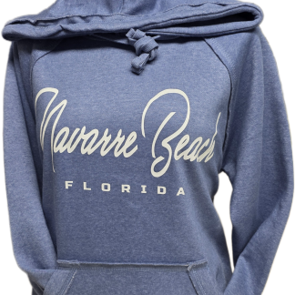 Ladies Hooded Pullover with Kangaroo Pocket - Heather Denim