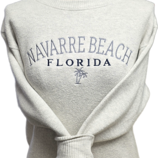 Ladies Embroidered Nantucket Crewneck - Oatmeal