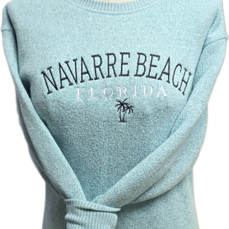 Ladies Embroidered Nantucket Crewneck - Ice Green