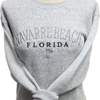 Ladies Embroidered Nantucket Crewneck - Heather